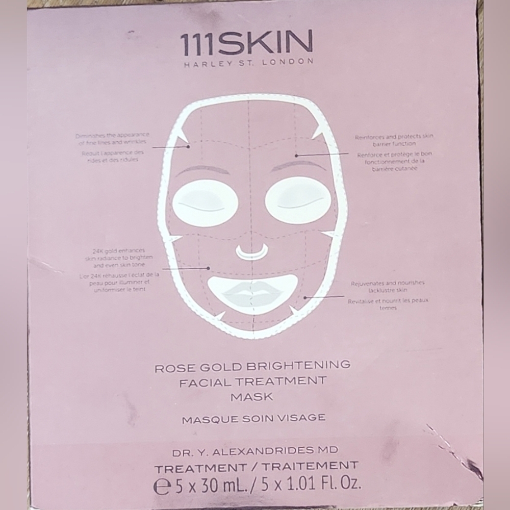 111Skin Rose Gold Brightening Facial Treatment Masks (5 included in box)